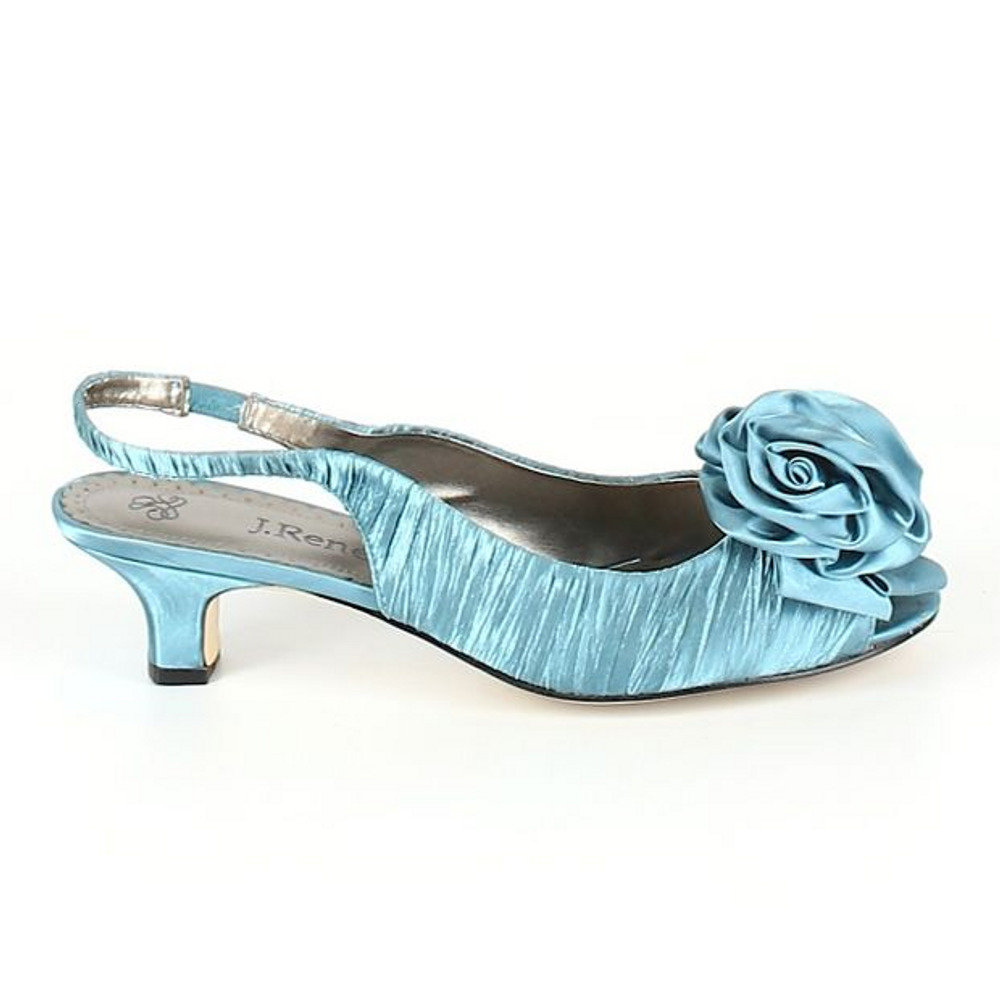 NEW J. Renee Blue Open Toe Pumps w/ Rosette Size 9